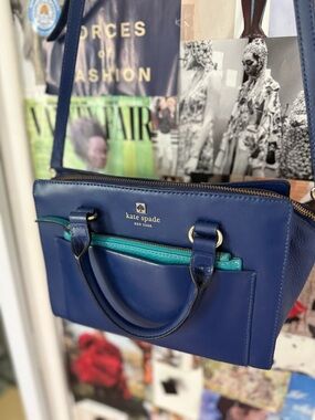 kate spade Navy Satchel with Teal Zip Accent